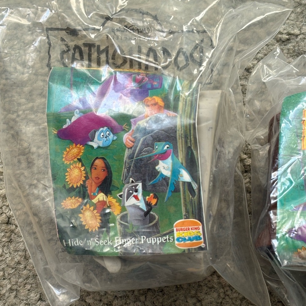 Burger King Kids Meal Pocahontas  Vintage 1995 Lot Of Three Sealed New Toys - Picture 2 of 8